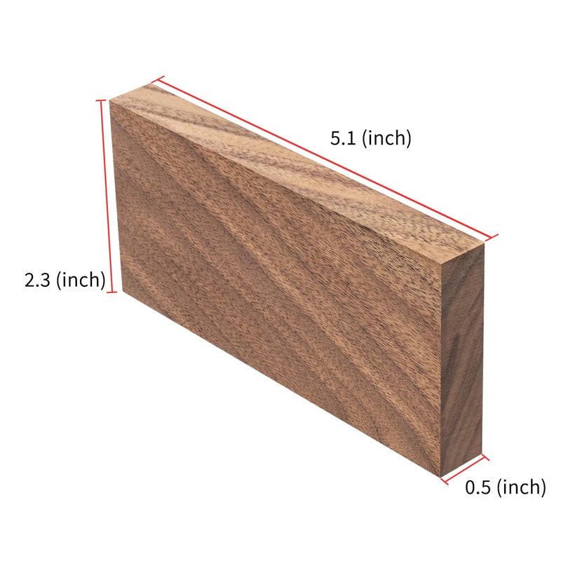 Wislist 4 Pcs Walnut Wood Log Lumber Board Knife Handle Material, Square Turning BlanksHandle Plate for Instruments DIY Raw Wood Turning Blanks(5.1" x 2.3" x 0.5") - Image 5